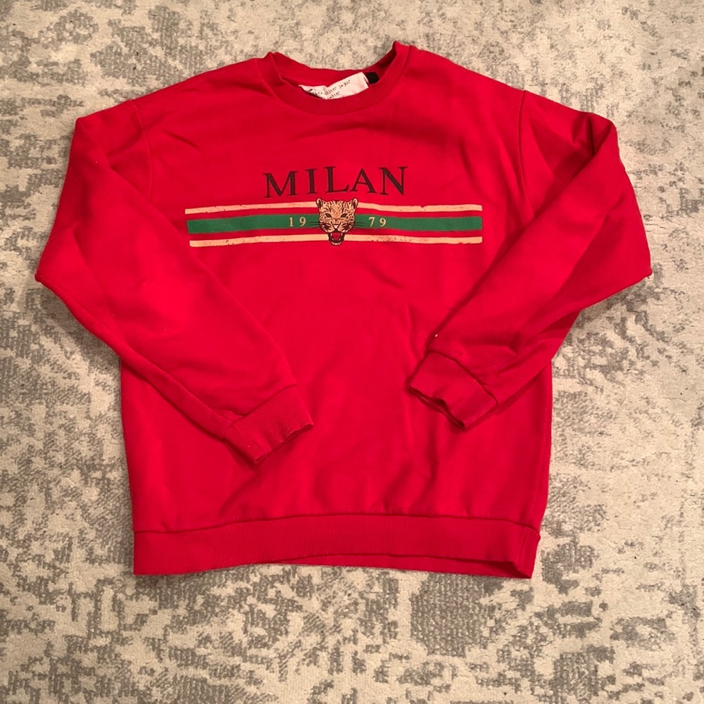 Vintage Red Milan Leopard Sweatshirt